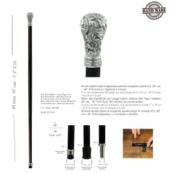 Liberty walking stick - for elegant men and women - wood, metal - personalized - Cavagnini made in Italy