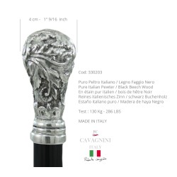 Canne Liberty - pour hommes et femmes élégants - bois, métal - personnalisée - Cavagnini fabriquée en Italie