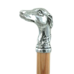 Canne de marche âgée - chien lévrier - pour hommes et femmes élégants - bois, métal - personnalisé - Dandy Groom Ceremony