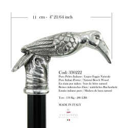 Walking Stick Elderly Elegant for Men Women Personalized, Exotic Crow Stick Made in Italy Cavagnini