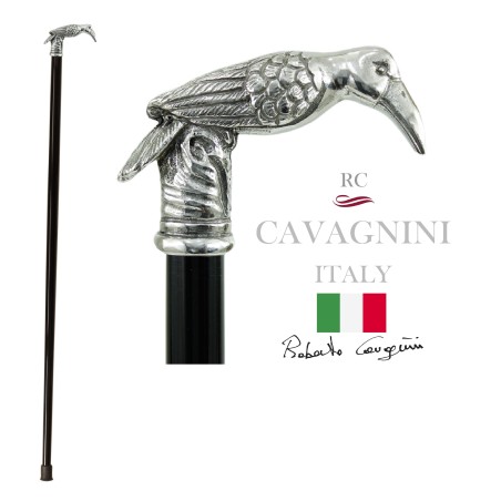 Walking Stick Elderly Elegant for Men Women Personalized, Exotic Crow Stick Made in Italy Cavagnini