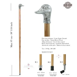 Walking Stick Elderly Elegant for Men Women, Duck Head Cane Made in Italy Cavagnini